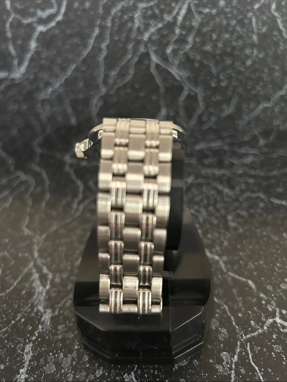 Men’s Stainless Steel Watch with Black Dial